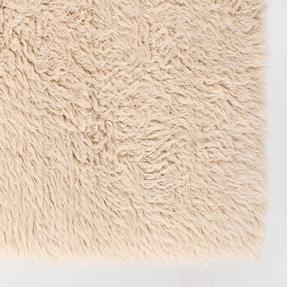 image of Small natural white Flokati rug