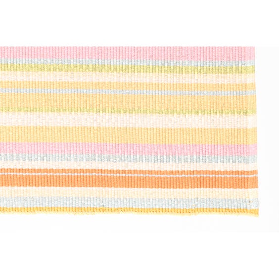 image of Multi-coloured pastel striped woven rug