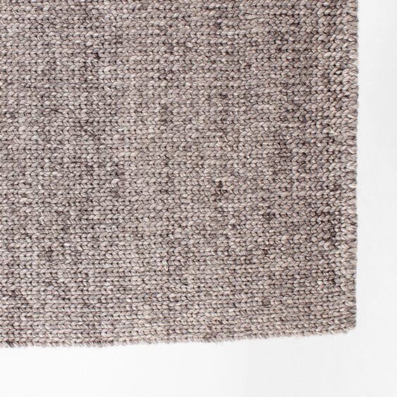 image of Grey herringbone woven wool rug