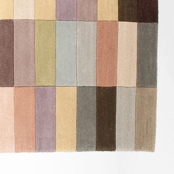 image of Modern pastel multi coloured rug