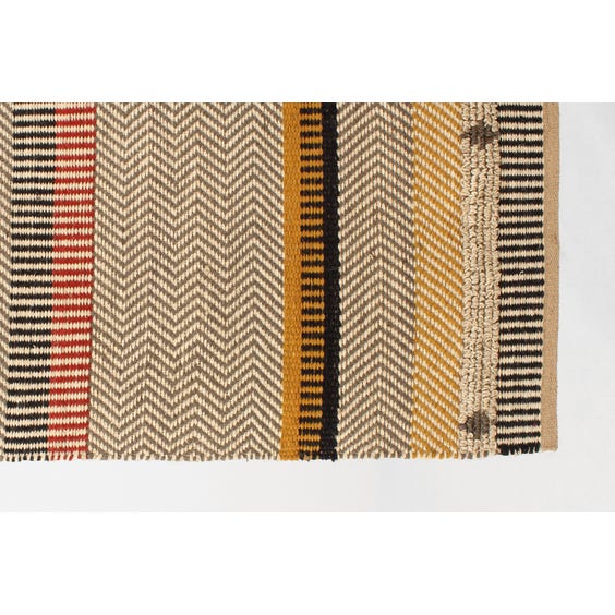 image of Woven jute ethnic striped rug