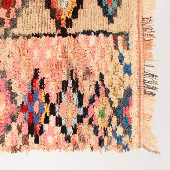 image of Pink Moroccan boucherouite rug