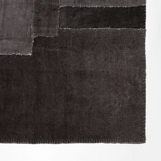image of Slate grey woven patchwork rug