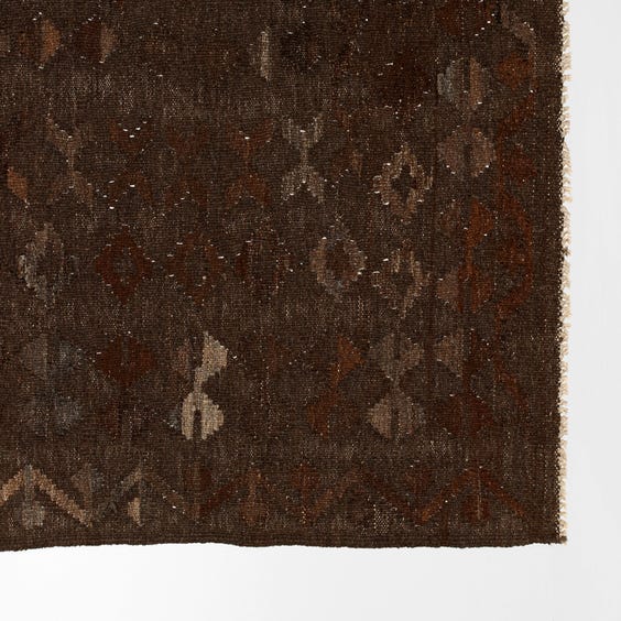 image of Chocolate brown kelim rug