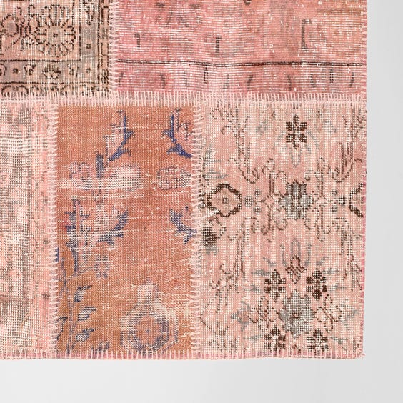 image of Turkish pink patchwork rug