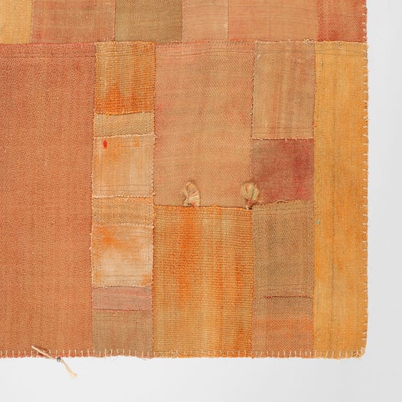 image of Pumpkin orange patchwork rug
