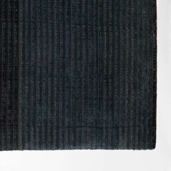 image of Charcoal and blue striped rug