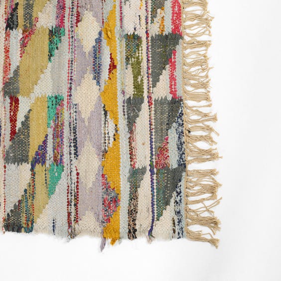 image of Multicoloured handmade flat weave rug