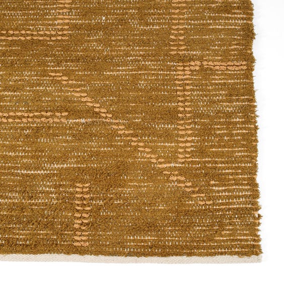 image of Moroccan style hand woven khaki rug