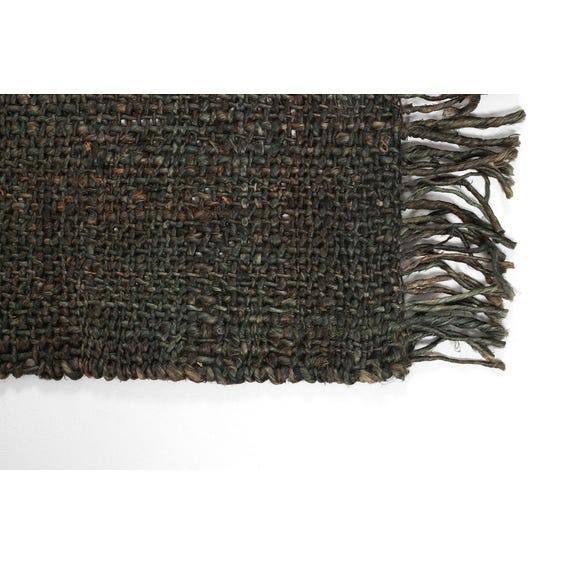 image of Moss green flat weave jute rug
