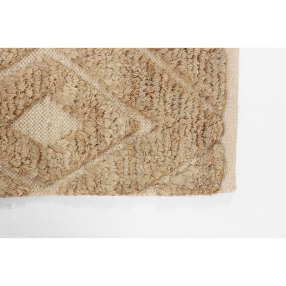 image of Oatmeal diamond tufted rug