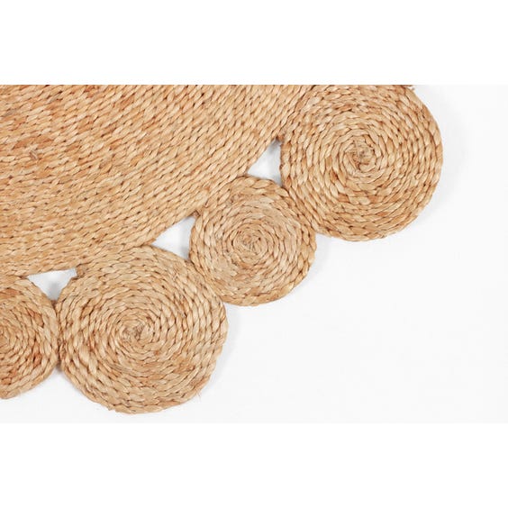 image of Small straw coloured hemp circular rug