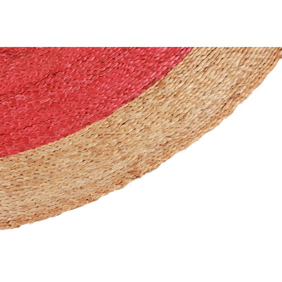 image of Cherry red centre hemp circular rug