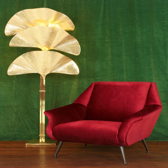 image of Ruby red velvet armchair