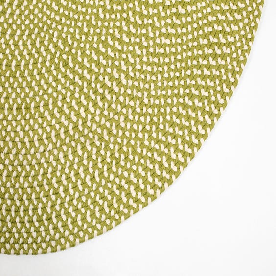 image of Apple green herringbone rug