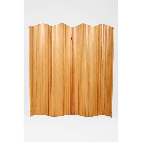 image of French slatted pine tambour screen