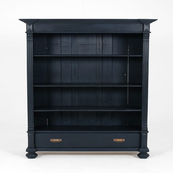 image of Petrol blue painted bookcase
