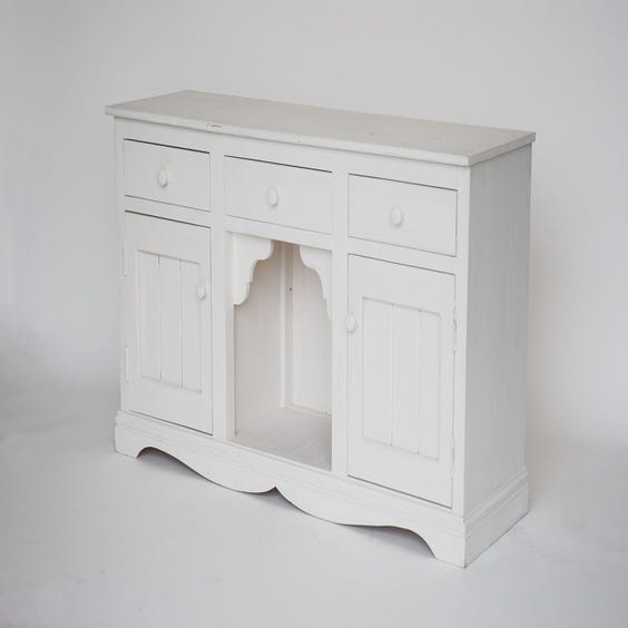 image of White painted carved wooden dresser