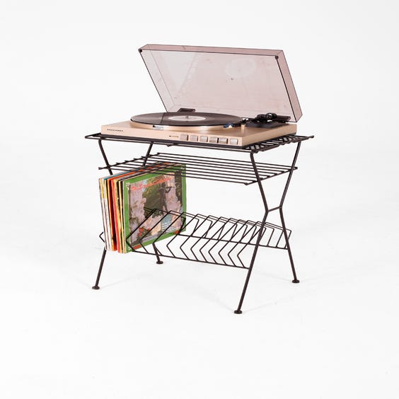 image of Black metal record stand