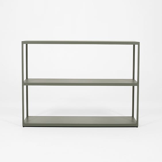 image of Modern graphite grey metal shelving unit