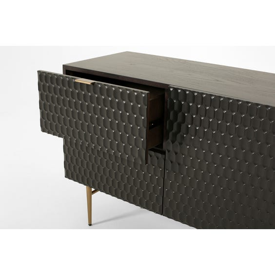 image of Modern ebonised honeycomb sideboard