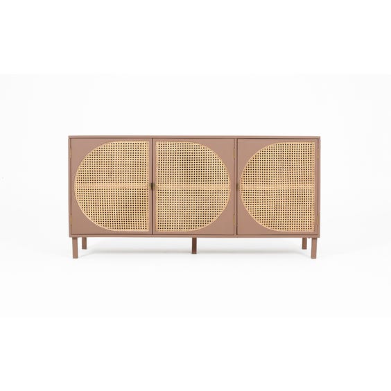 image of Taupe pink and rattan sideboard