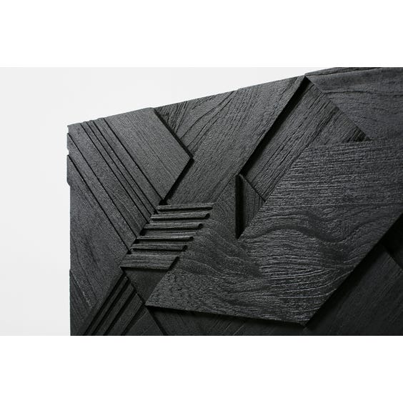 image of Ebonised brutalist carved sideboard