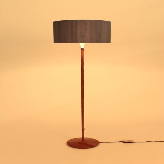 image of Conran walnut pole floor lamp