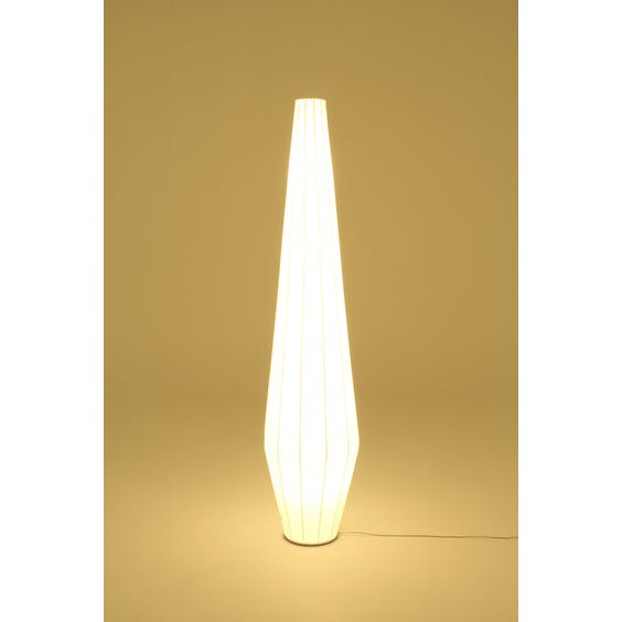 image of Tall white silk Chrysalis lamp