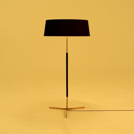 image of Midcentury black brass floor lamp