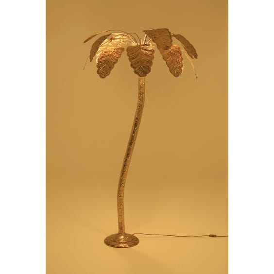 image of Polished brass palm tree lamp
