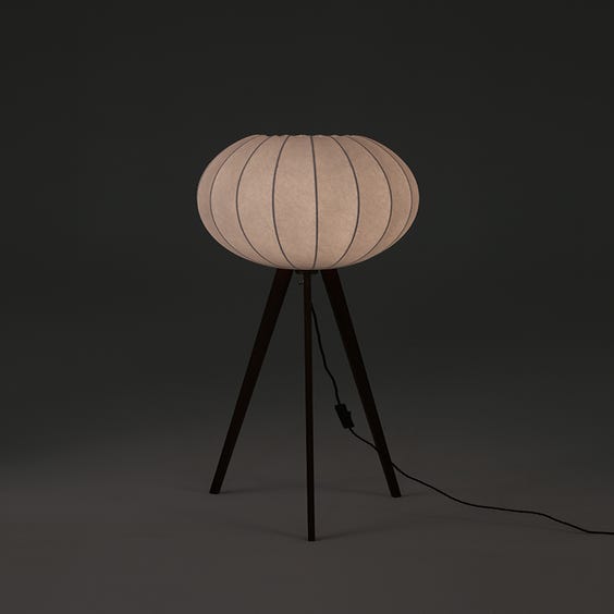 image of Midcentury vellum pumpkin lamp