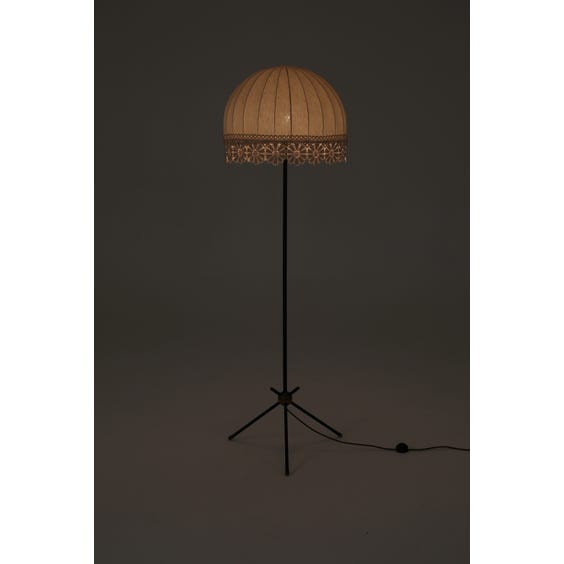 image of 1950's brass and metal standard lamp