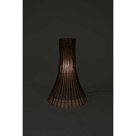 image of Midcentury flared bamboo floor lamp