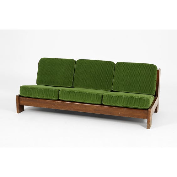 image of Green jumbo cord sofa