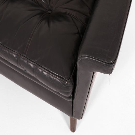 image of 1960s Danish black leather sofa