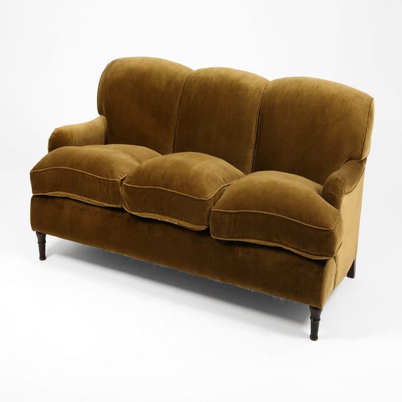 image of Modern moss brown velvet sofa