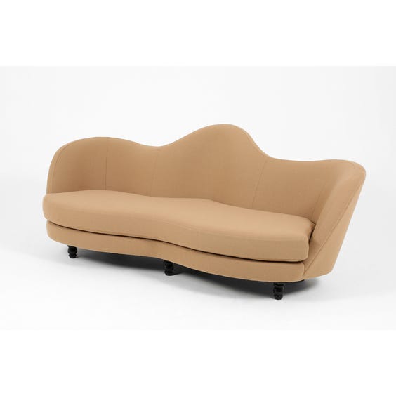 image of Biscuit wool wave back sofa