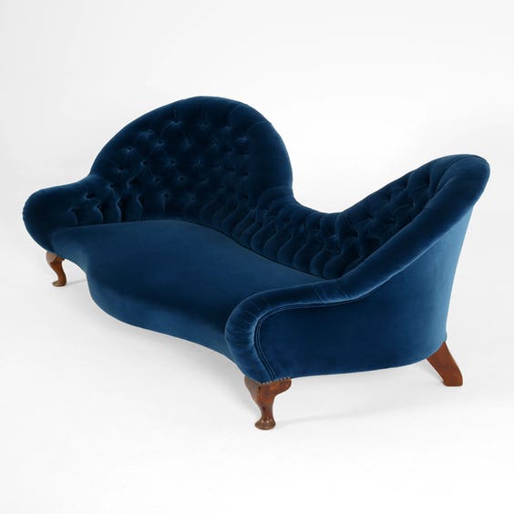 image of Midnight blue scoop back sofa