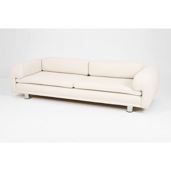 image of Large off white boucle sofa