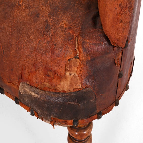 image of Georgian distressed tan leather sofa