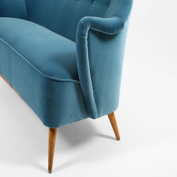 image of Midcentury blue cocktail sofa