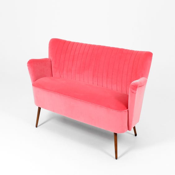 image of Lipstick pink velvet cocktail sofa