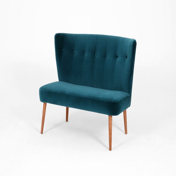 image of Midcentury peacock blue cocktail sofa