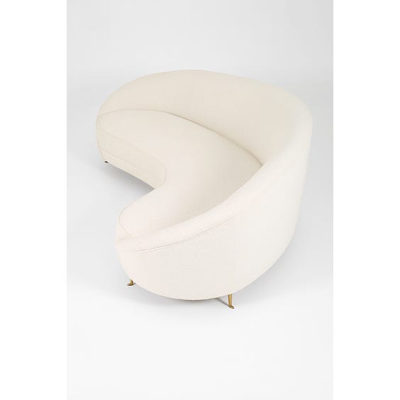 image of Large off white boucle curved sofa