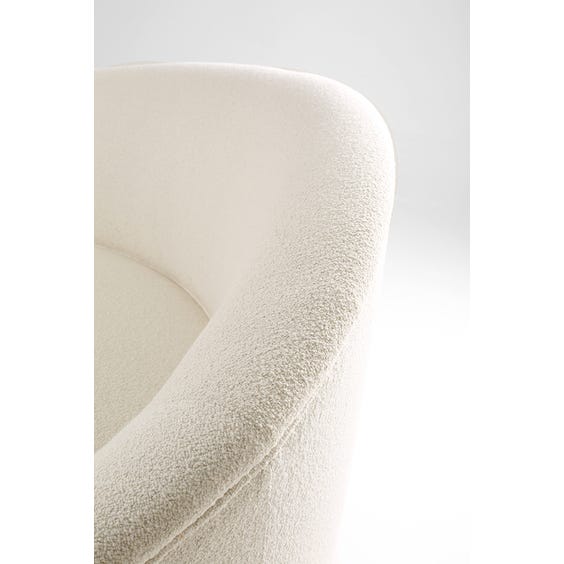 image of Large off white boucle curved sofa