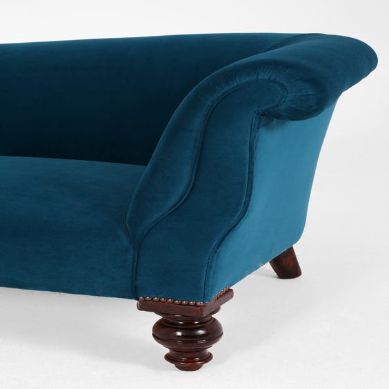 image of Victorian kingfisher blue sofa