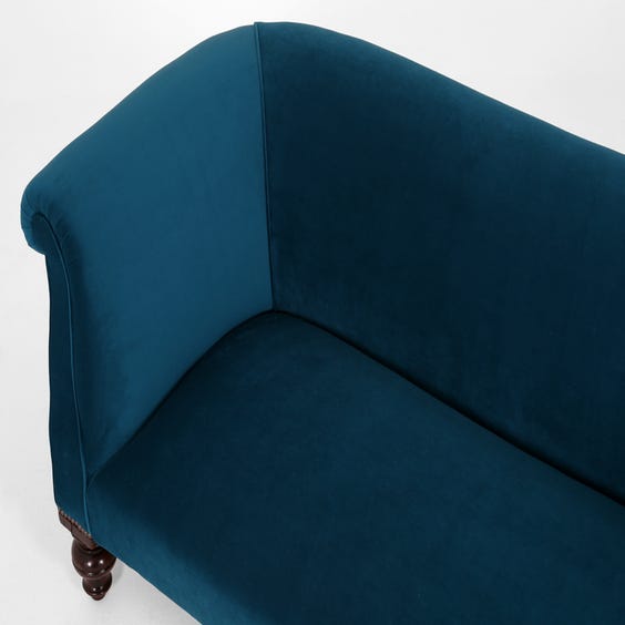 image of Victorian kingfisher blue sofa