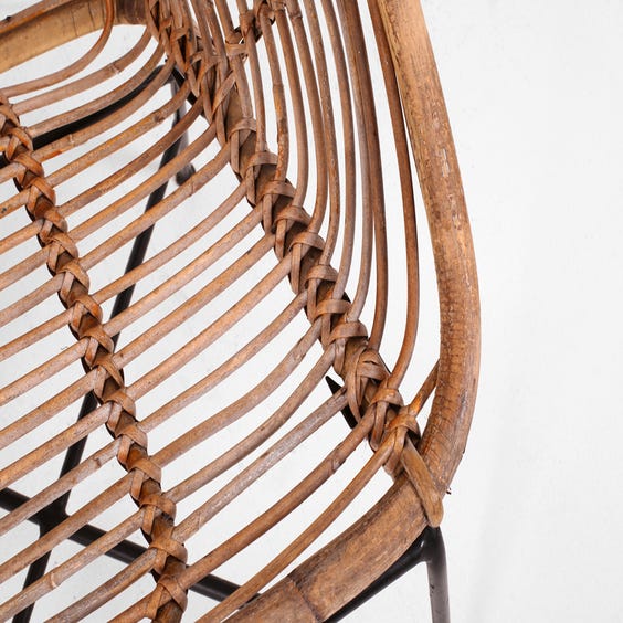 image of Midcentury spiral loop cane sofa