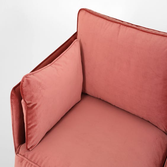 image of Modern dusky pink velvet sofa